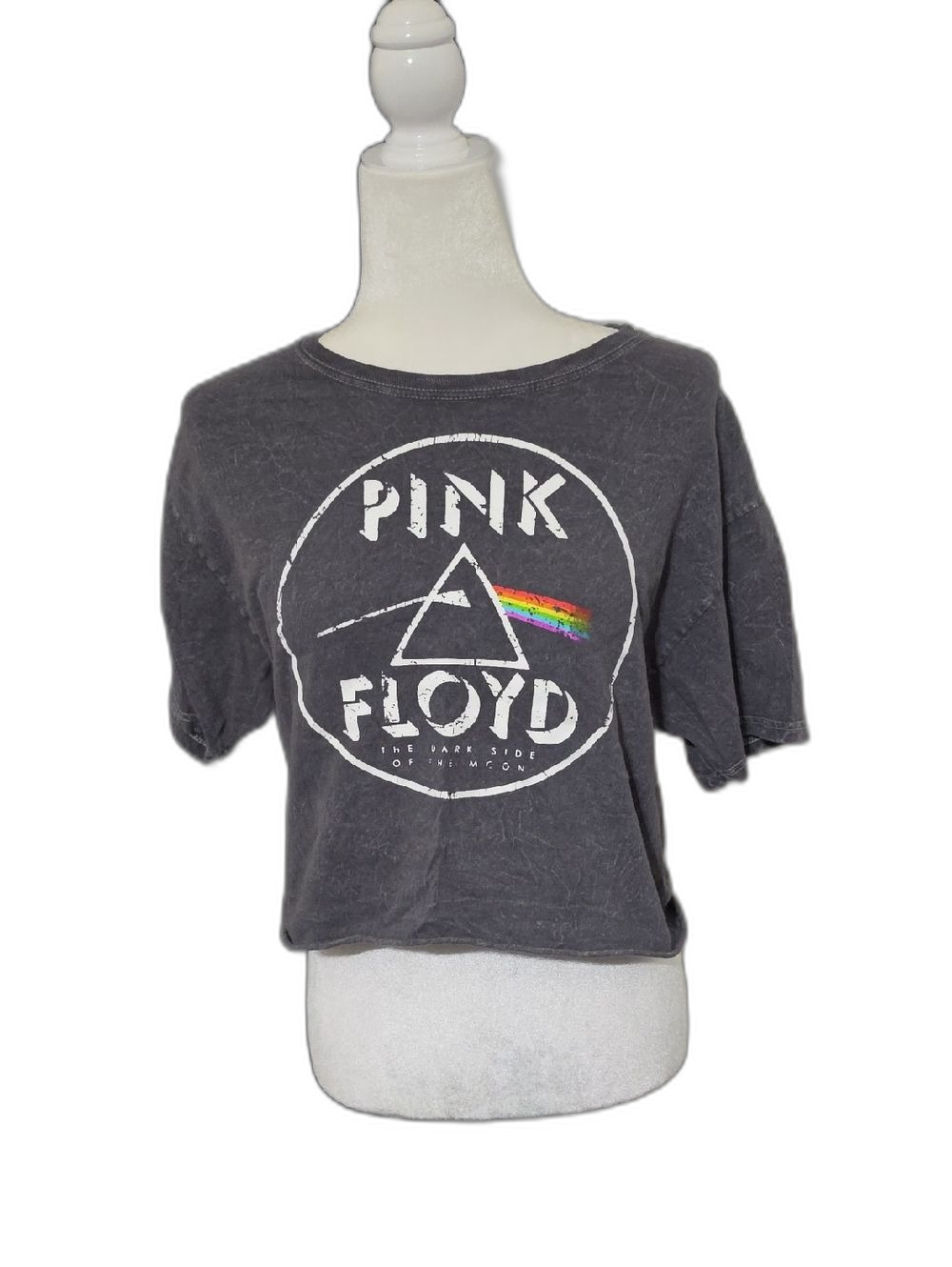 Pink Floyd Grey Cropped Graphic Tee